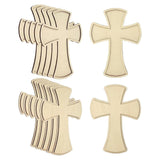 Maxbell 12Pcs Wooden Crosses for Crafts Hanging Cross Ornament for Doors Card Making Style B
