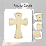 Maxbell 12Pcs Wooden Crosses for Crafts Hanging Cross Ornament for Doors Card Making Style B