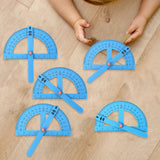 Maxbell 5Pcs Wood Angle Ruler DIY Kit Math Learning for Homeschooling Children Kids