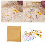 Maxbell Letter Stitch Markers with Scissors Locking Stitch Marker for Crochet Sewing Yellow
