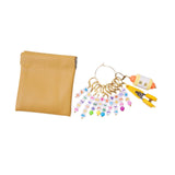 Maxbell Letter Stitch Markers with Scissors Locking Stitch Marker for Crochet Sewing Yellow