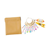 Maxbell Letter Stitch Markers with Scissors Locking Stitch Marker for Crochet Sewing Yellow