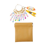 Maxbell Letter Stitch Markers with Scissors Locking Stitch Marker for Crochet Sewing Yellow