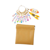 Maxbell Letter Stitch Markers with Scissors Locking Stitch Marker for Crochet Sewing Yellow