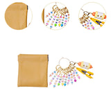 Maxbell Letter Stitch Markers with Scissors Locking Stitch Marker for Crochet Sewing Yellow