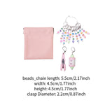 Maxbell Letter Stitch Markers with Scissors Locking Stitch Marker for Crochet Sewing Pink