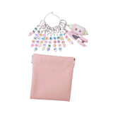 Maxbell Letter Stitch Markers with Scissors Locking Stitch Marker for Crochet Sewing Pink