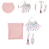 Maxbell Letter Stitch Markers with Scissors Locking Stitch Marker for Crochet Sewing Pink