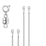 Maxbell Necklace Extender and Magnetic Necklace Clasp for Jewelry Making Accessories Silver