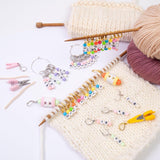 Maxbell Knitting Stitch Marker with Counter Lightweight DIY Crafts for Weaving Parts Gold A