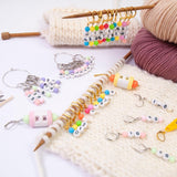 Maxbell Knitting Stitch Marker with Counter Lightweight DIY Crafts for Weaving Parts Gold A