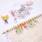 Maxbell Knitting Stitch Marker with Counter Lightweight DIY Crafts for Weaving Parts Gold A
