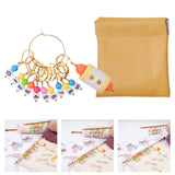 Maxbell Knitting Stitch Marker with Counter Lightweight DIY Crafts for Weaving Parts Gold A