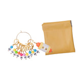 Maxbell Knitting Stitch Marker with Counter Lightweight DIY Crafts for Weaving Parts Gold A