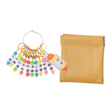 Maxbell Knitting Stitch Marker with Counter Lightweight DIY Crafts for Weaving Parts Gold B