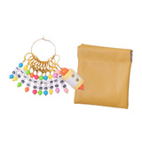 Maxbell Knitting Stitch Marker with Counter Lightweight DIY Crafts for Weaving Parts Gold B