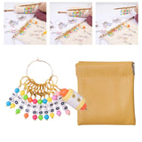 Maxbell Knitting Stitch Marker with Counter Lightweight DIY Crafts for Weaving Parts Gold B