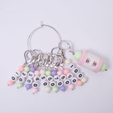 Maxbell Knitting Stitch Marker with Counter Lightweight DIY Crafts for Weaving Parts Silver B