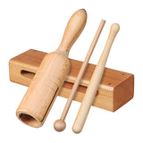 Maxbell Wood Block for Music Class for Kids Adults Wooden Hand Percussion Instrument