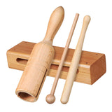 Maxbell Wood Block for Music Class for Kids Adults Wooden Hand Percussion Instrument