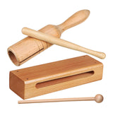 Maxbell Wood Block for Music Class for Kids Adults Wooden Hand Percussion Instrument