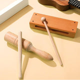 Maxbell Wood Block for Music Class for Kids Adults Wooden Hand Percussion Instrument