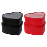 Maxbell 2x Heart Shaped Boxes with Clear Lids Present Case Wedding Backdrop Fillable Black