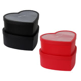 Maxbell 2x Heart Shaped Boxes with Clear Lids Present Case Wedding Backdrop Fillable Black