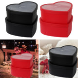 Maxbell 2x Heart Shaped Boxes with Clear Lids Present Case Wedding Backdrop Fillable Black