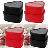 Maxbell 2x Heart Shaped Boxes with Clear Lids Present Case Wedding Backdrop Fillable Black
