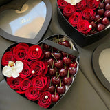 Maxbell 2x Heart Shaped Boxes with Clear Lids Present Case Wedding Backdrop Fillable Black