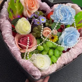 Maxbell 2x Heart Shaped Boxes with Clear Lids Present Case Wedding Backdrop Fillable Black
