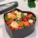 Maxbell 2x Heart Shaped Boxes with Clear Lids Present Case Wedding Backdrop Fillable Black
