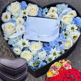 Maxbell 2x Heart Shaped Boxes with Clear Lids Present Case Wedding Backdrop Fillable Black