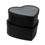 Maxbell 2x Heart Shaped Boxes with Clear Lids Present Case Wedding Backdrop Fillable Black