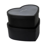 Maxbell 2x Heart Shaped Boxes with Clear Lids Present Case Wedding Backdrop Fillable Black