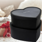 Maxbell 2x Heart Shaped Boxes with Clear Lids Present Case Wedding Backdrop Fillable Black
