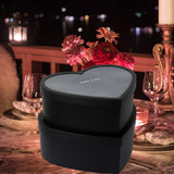 Maxbell 2x Heart Shaped Boxes with Clear Lids Present Case Wedding Backdrop Fillable Black