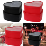 Maxbell 2x Heart Shaped Boxes with Clear Lids Present Case Wedding Backdrop Fillable Black