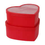 Maxbell 2x Heart Shaped Boxes with Clear Lids Present Case Wedding Backdrop Fillable Red