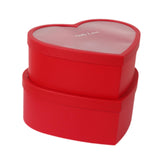 Maxbell 2x Heart Shaped Boxes with Clear Lids Present Case Wedding Backdrop Fillable Red