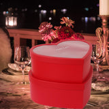 Maxbell 2x Heart Shaped Boxes with Clear Lids Present Case Wedding Backdrop Fillable Red