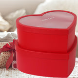 Maxbell 2x Heart Shaped Boxes with Clear Lids Present Case Wedding Backdrop Fillable Red
