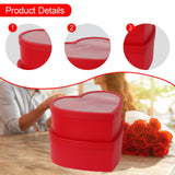 Maxbell 2x Heart Shaped Boxes with Clear Lids Present Case Wedding Backdrop Fillable Red