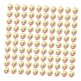Maxbell 100Pcs Smiling Doll Head Wooden Beads with Faces Kids Loose Beads for Crafts Style A