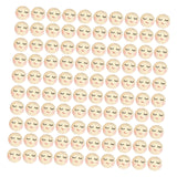 Maxbell 100Pcs Smiling Doll Head Wooden Beads with Faces Kids Loose Beads for Crafts Style C