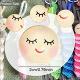 Maxbell 100Pcs Smiling Doll Head Wooden Beads with Faces Kids Loose Beads for Crafts Style C