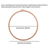 Maxbell Round Embroidery Hoop Sewing Tool Cross Stitch Hoop for DIY Embroidery Craft 12 inch