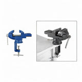 Maxbell Clamp-on Vise 360° Rotate Clamp Vice for Woodworking Craft Creation Modeling clampmouth 5cm blue