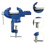 Maxbell Clamp-on Vise 360° Rotate Clamp Vice for Woodworking Craft Creation Modeling clampmouth 5cm blue
